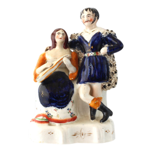 Antique English Staffordshire Musicians Figurine