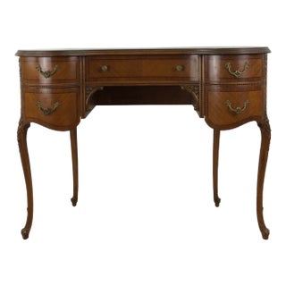 French Provincial Kidney Shaped Vanity With Five Drawers For Sale