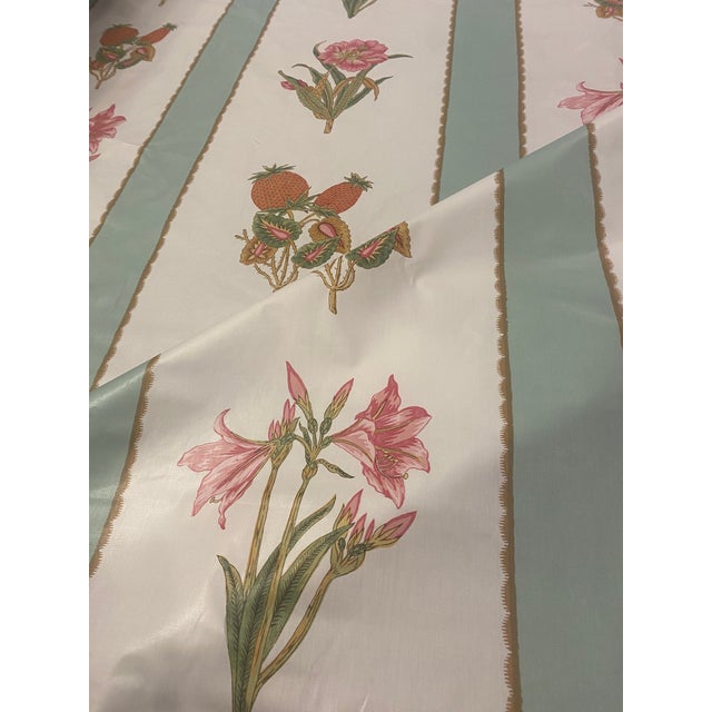 Schumacher Schumacher's Servilia Stripe Glazed Cotton Fabric in Aqua - 3+ Yard Piece For Sale - Image 4 of 6