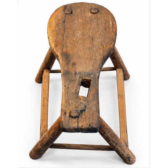 Early 19th Century Primtive Saddle Makers Stool/Table For Sale - Image 4 of 6