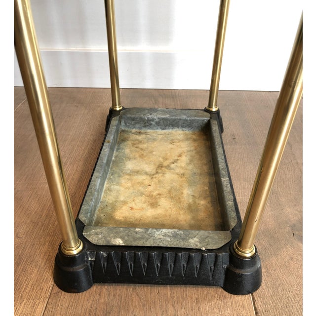 Rectangular Umbrella Stand in Brass and Cast Iron. French Work. Circa 1900 For Sale - Image 12 of 12