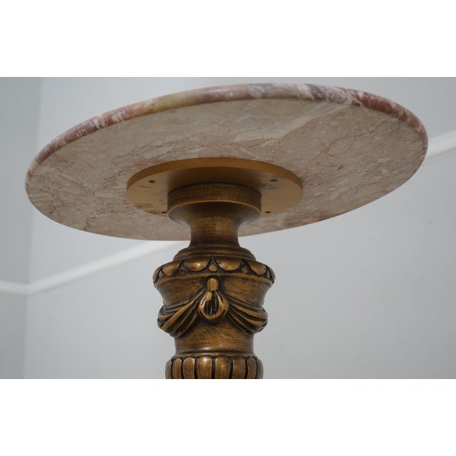 Pair Italian Style Oval Marble Top Occasional Tables For Sale - Image 12 of 12