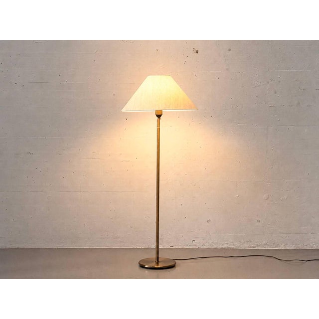 Brass Floor Lamp with Fabric Shade, 1990s For Sale - Image 10 of 16