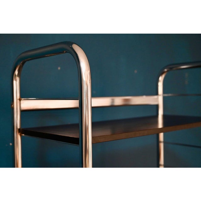 Chrome and Teak Bookcase, 1970s For Sale - Image 10 of 15
