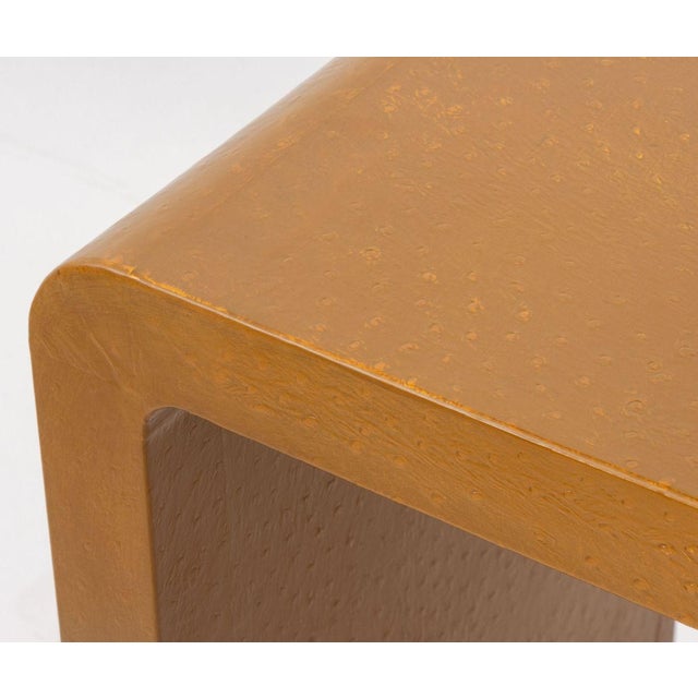 Karl Springer Style Faux Ostrich Console Table For Sale In New York - Image 6 of 8