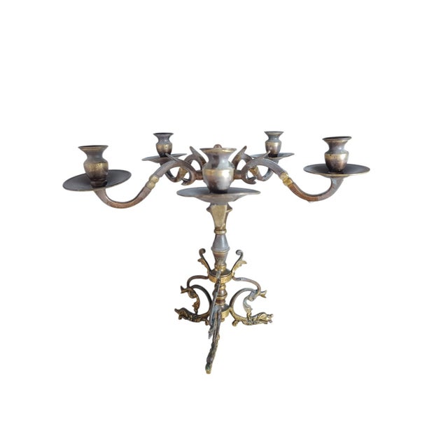 Louis XV Candlestick and Vase, 1920s, Set of 2 For Sale - Image 3 of 11