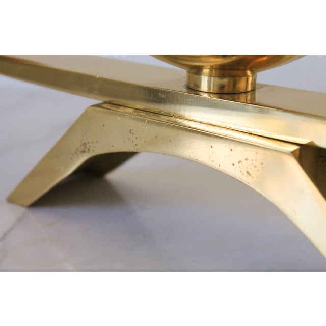 Vintage Japanese Modernist Brass Candle Holder For Sale In Milwaukee - Image 6 of 12