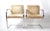 Pair of Mid-Century Modern Mies van der Rohe flatbar Brno for Knoll in stainless steel with the original Ultrasuede...