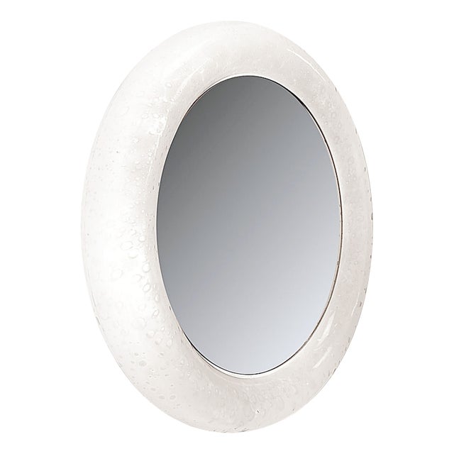 Vintage Illuminated Bubble Glass Mirror from Glashütte Limburg, 1970s For Sale
