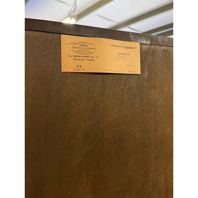 Late 20th Century Henkel-Harris New Market High Chest of Drawers For Sale - Image 10 of 12