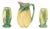 English Majolica Corn Pitcher and Vases, 3 Pieces For Sale