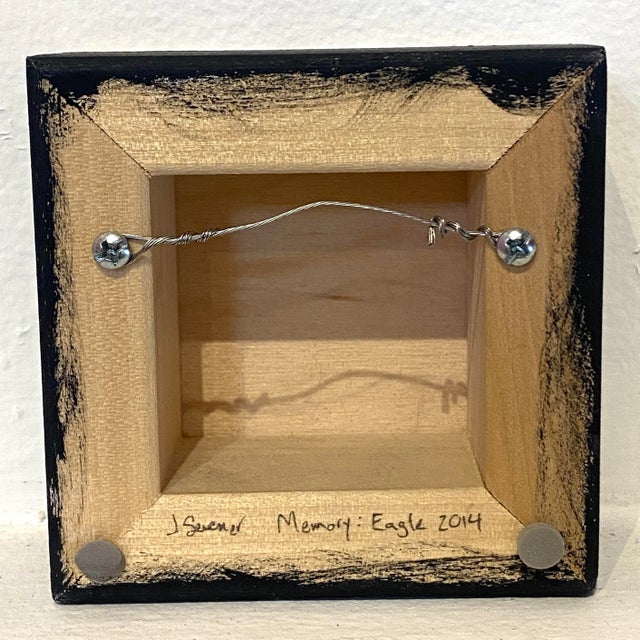 Contemporary Contemporary Abstract Mixed Media Square Painting With Mesh Overlay on Wood For Sale - Image 3 of 3