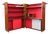 Mid Century Modern Teak Folding Bar With Red Interior For Sale