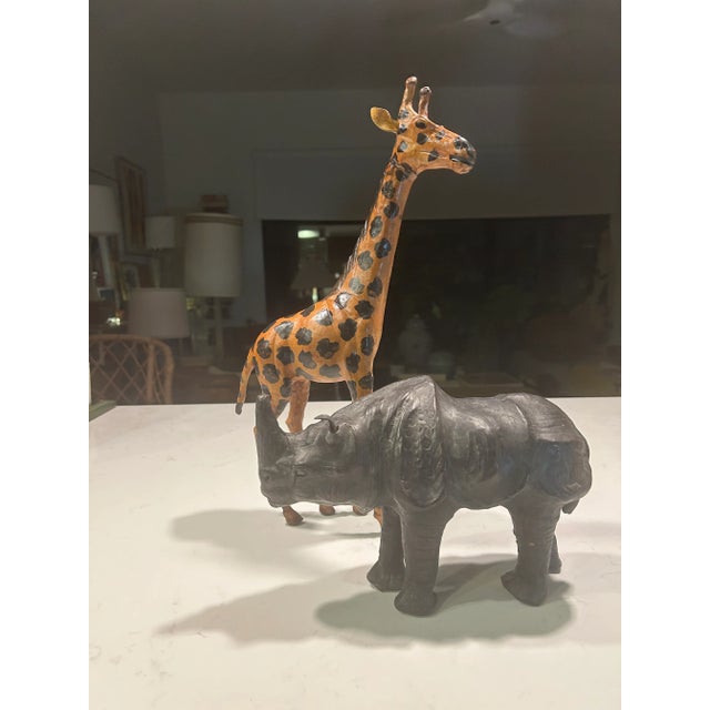 Mid 20th Century Safari Chic Leather Wrapped Giraffe in the Style of Ralph Lauren For Sale - Image 12 of 12