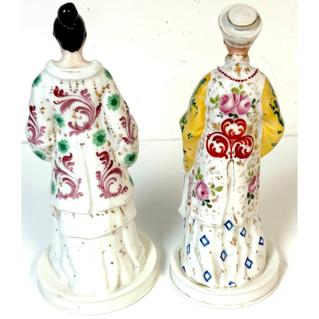 Pair Old Paris Porcelain Chinoiserie Fashion Rose Water Bottles by Jacob Petite For Sale - Image 14 of 18
