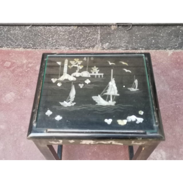 Asian Black Wood Nesting Tables, Set of 4 For Sale - Image 12 of 18
