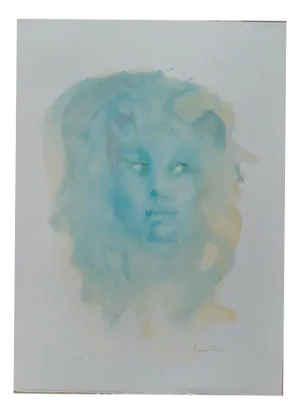 Leonor Fini, Blue Face, Lithograph