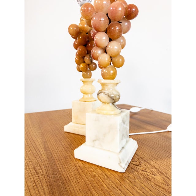 1950s Italian Alabaster Grape Table Lamps, 1950s, Set of 2 For Sale - Image 5 of 11