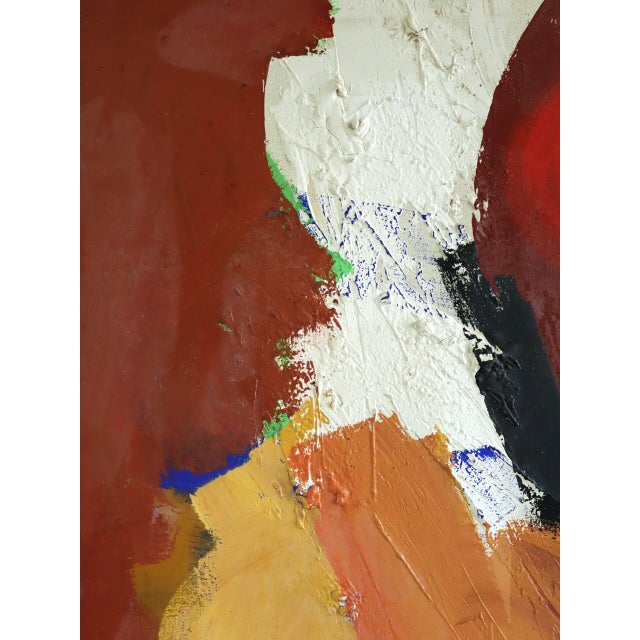 Mid-Century Modern 'Weight of Warmth' Abstract Oil Painting by Swedish Painter Hans Osswald (1919-1983), Framed For Sale - Image 10 of 14