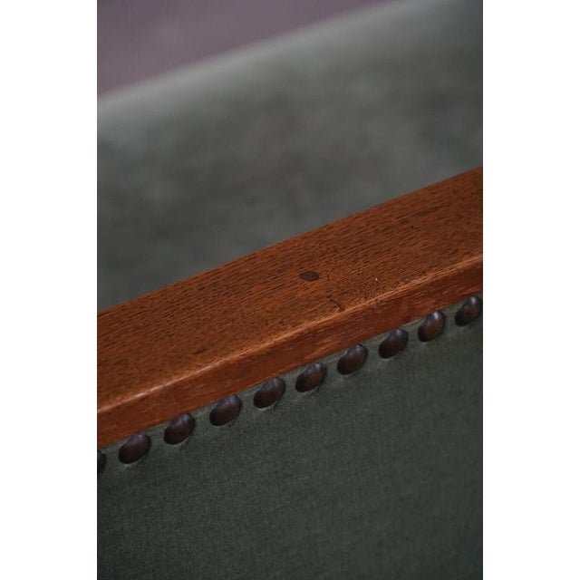 Vintage Danish Empire Sofa in Oak and Velour, 1920s For Sale - Image 10 of 16