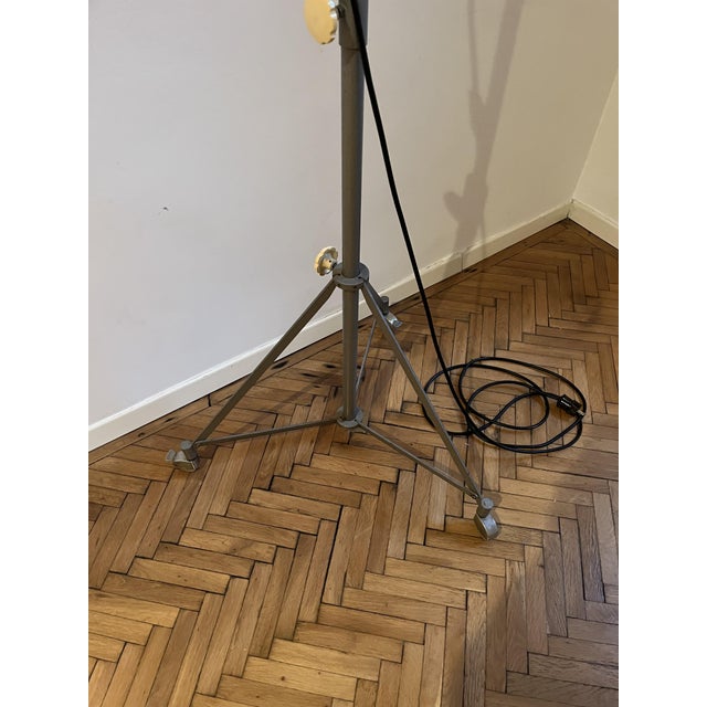 Metal Vintage Industrial Floor Lamp on Tripod Base from Bundeswehr, 1960s For Sale - Image 7 of 14