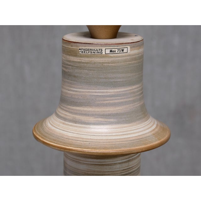 Glazed Ceramic Table Lamp by Fagerhults Belysning for Höganäs Keramik, Sweden, 1960s For Sale - Image 9 of 12