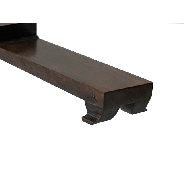 17" Brown Wood Narrow Slim Rectangular Step Display Stand Riser Easel For Sale In San Francisco - Image 6 of 7