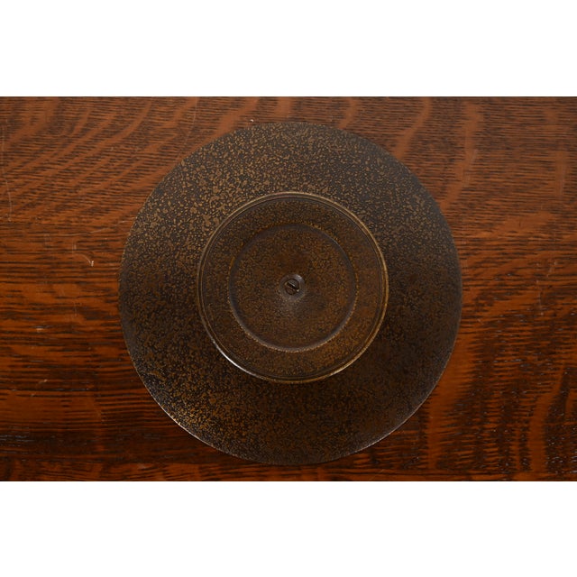 Bronze Tiffany Studios New York Bronze Footed Charger Plate or Tray With Greek Key Design For Sale - Image 8 of 11