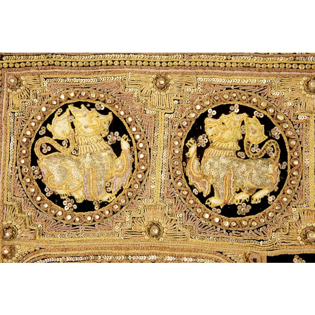 Large Vintage Indian Needlework Wall Hanging, 1970 For Sale - Image 4 of 10