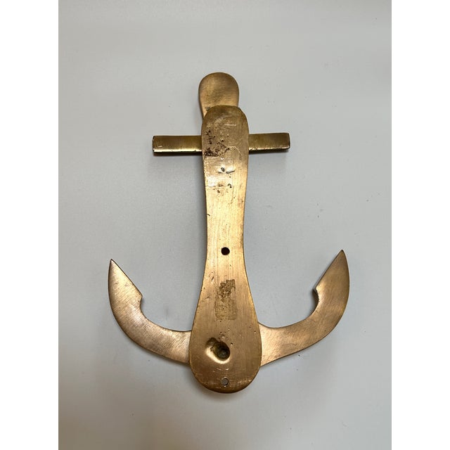 Vintage Large Solid Brass Anchor Door Knocker For Sale In New York - Image 6 of 6