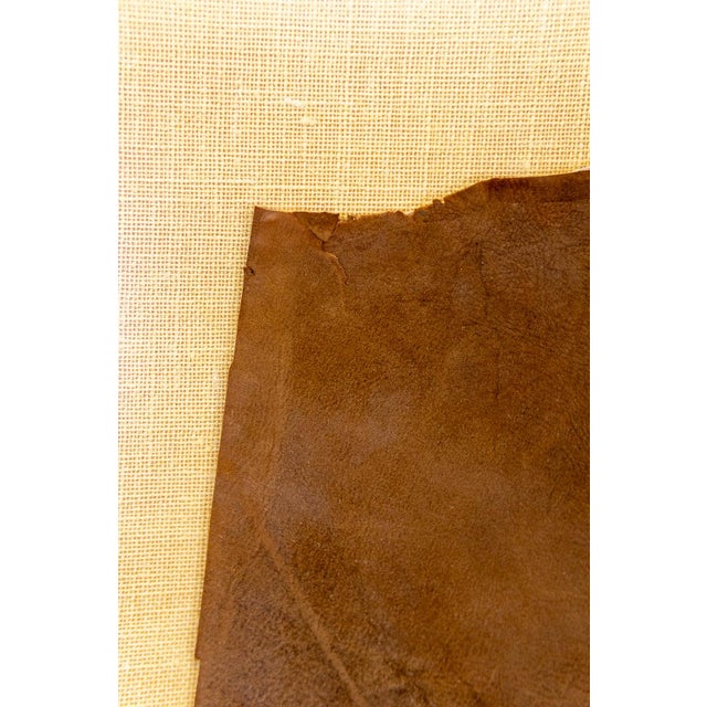 Mid-Century Oil on Tanned Hide Portrait Painting of a Native American Chief For Sale - Image 9 of 12