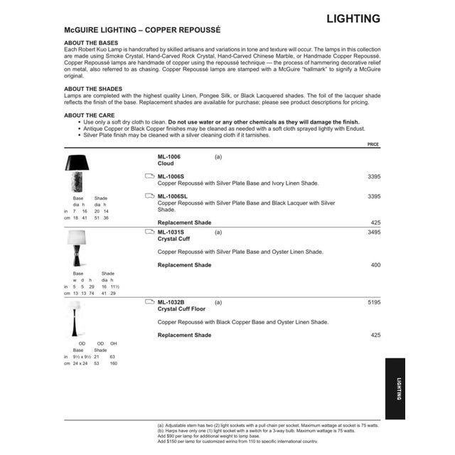 Metal McGuire Robert Kuo Crystal Cuff Floor Lamps - a Pair For Sale - Image 7 of 7