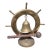 Vintage Ships Wheel Bell Made of Brass With Wooden Striker For Sale