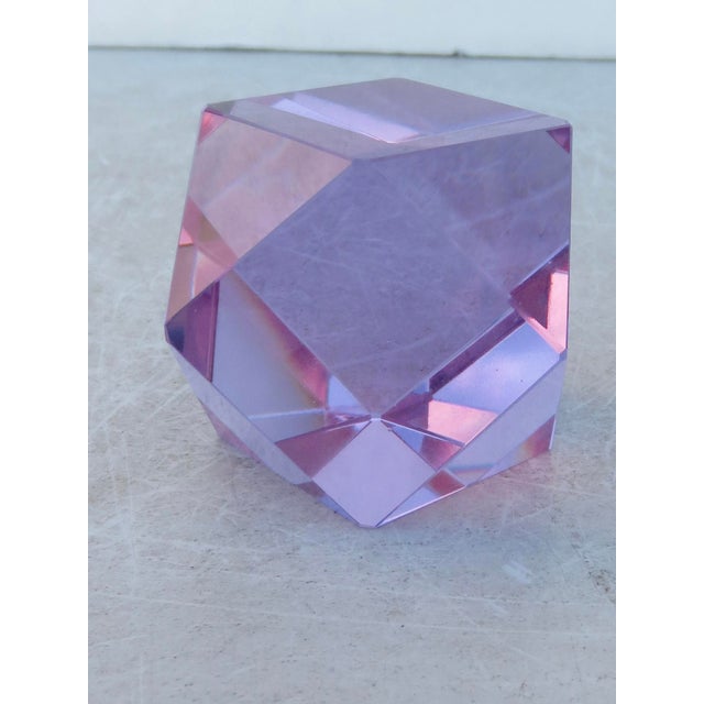 Crystal Dodecahedron paperweight or scultture alone, a splendid crystal in geometric form. The measurements are 2" by 3"...