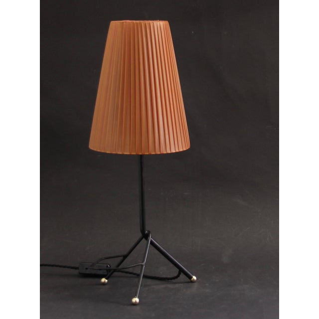 French Black and Red Tripod Table Lamp, 1950s For Sale - Image 4 of 14