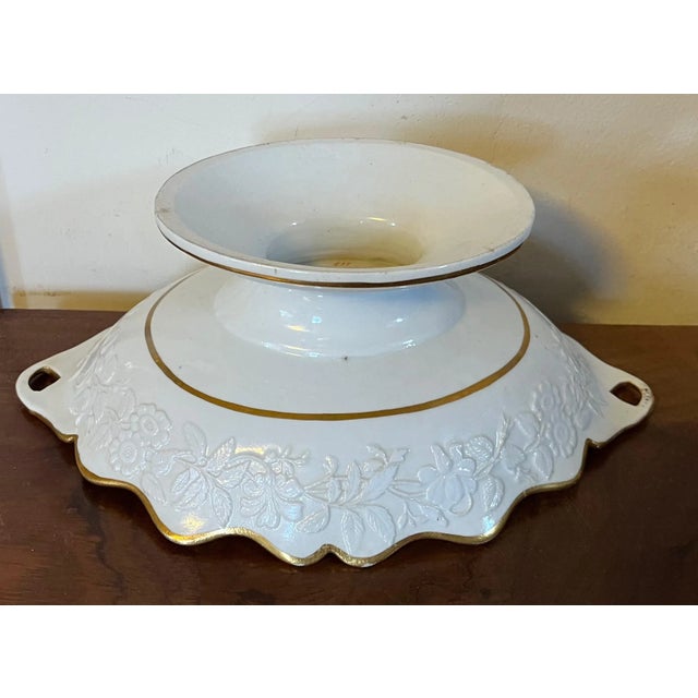 Ceramic Antique Early 19th Century English George III Coalport Porcelain Centerpiece Compote Fruit Bowl For Sale - Image 7 of 13