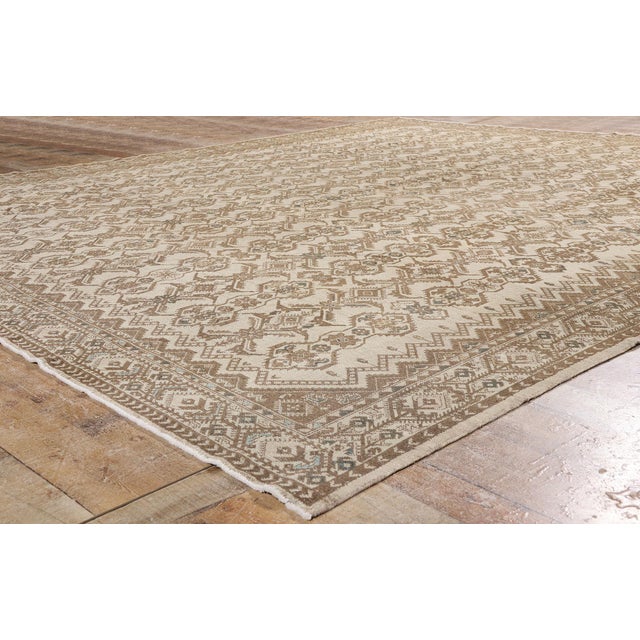 Beige Antique Persian Malayer Rug, 10'09 X 12'02 For Sale - Image 8 of 10