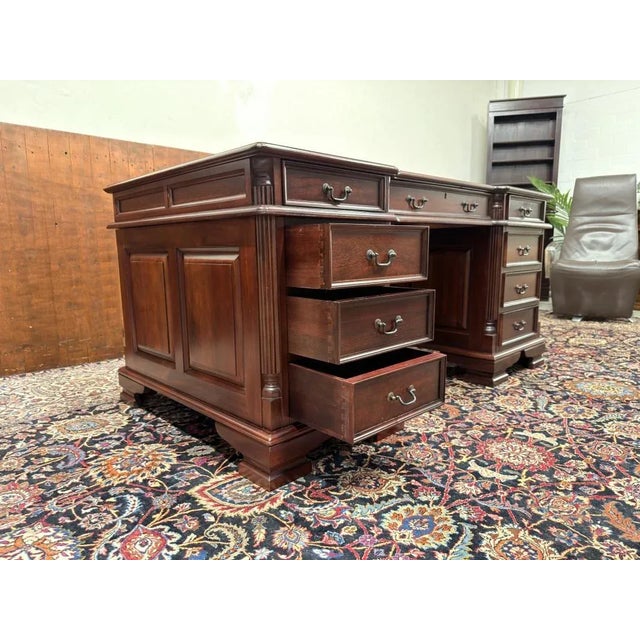 English Chesterfield Partners Desk For Sale - Image 13 of 18