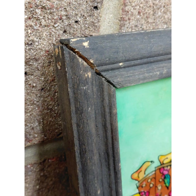 Framed Indonesian Siraman Ritual Reverse Glass Painting For Sale - Image 10 of 11