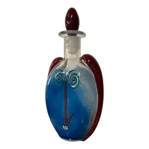 1993 Fineline Studios by Kerry Feldman Handblown Glass Decanter With Face