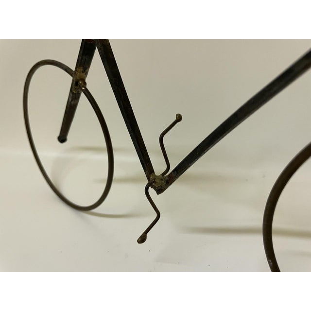 Late 20th Century Artist-Made Brutalist Metal Wire Bicycle Sculpture For Sale In Boston - Image 6 of 11
