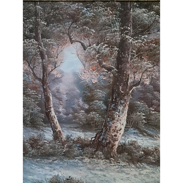 I Cafieri, Winter Landscape, Oil Painting, 1984, Framed For Sale - Image 17 of 18