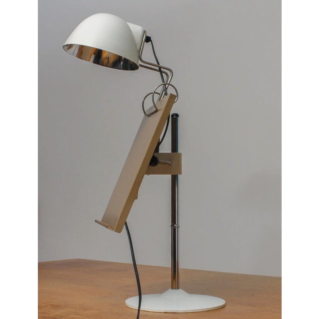 1960s White Table Lamp With Tablet / Book Stand Attributed to Falkenberg Belysning, 1960s For Sale - Image 5 of 6