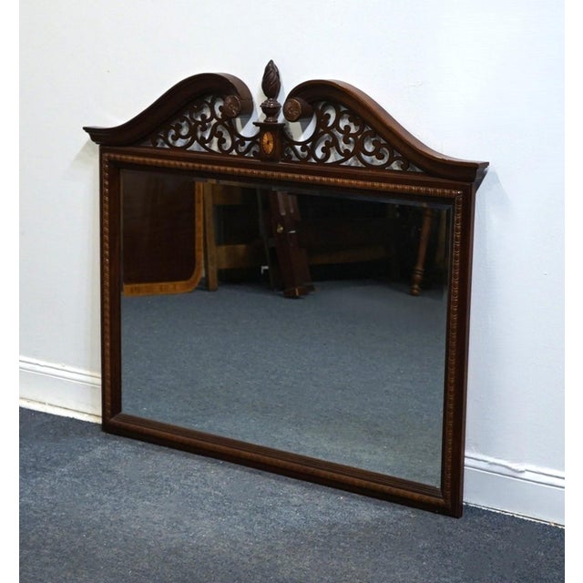 STANLEY FURNITURE Stoneleigh Collection Solid Mahogany Traditional 452″ Pierced Pediment Mirror 387-13-33 45" High 52"...