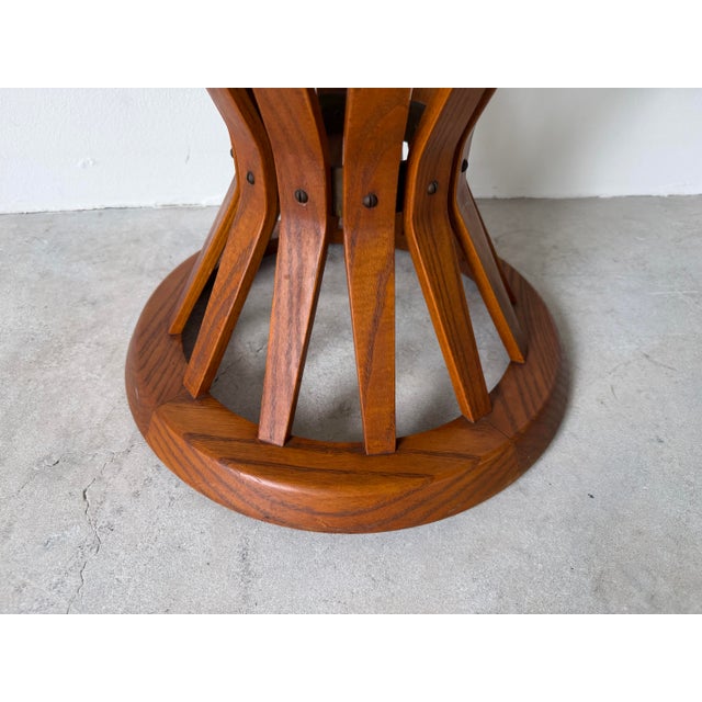 Mid-Century Modern Edward Wormley for Dunbar “Sheaf of Wheat” Glass Top Side Table For Sale In Miami - Image 6 of 12