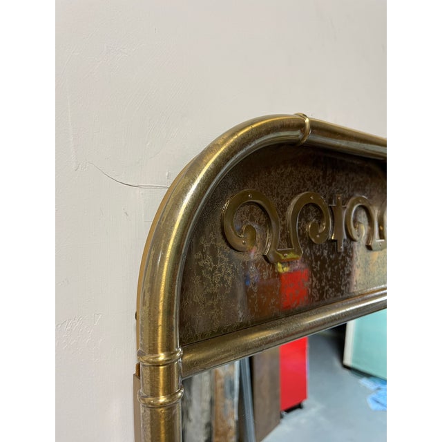 1970s Mastercraft Full-Length Brass Oblong Wall Mirror For Sale - Image 5 of 7
