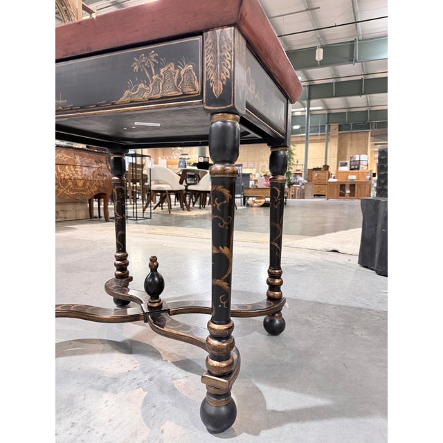 Paint Late 20th Century Decorative Japanned Chinoiserie Tray Side Tables For Sale - Image 7 of 9