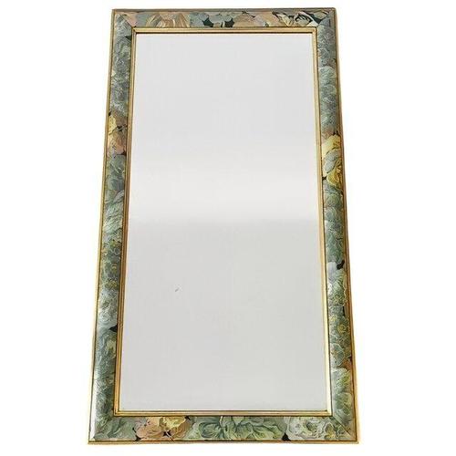Large, atmospheric wall mirror by the Danish maker G&C Bilder from the 1980s. This authentic piece immediately stands out...