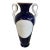 Haas & Cajzek Cobalt Blue Vase Large Czech Porcelain Swan Urn Vintage 14.5" Tall For Sale