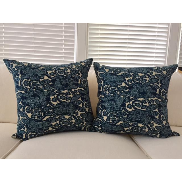 Ralph Lauren Navy "Augustine" Floral Pillows A Pair Chairish